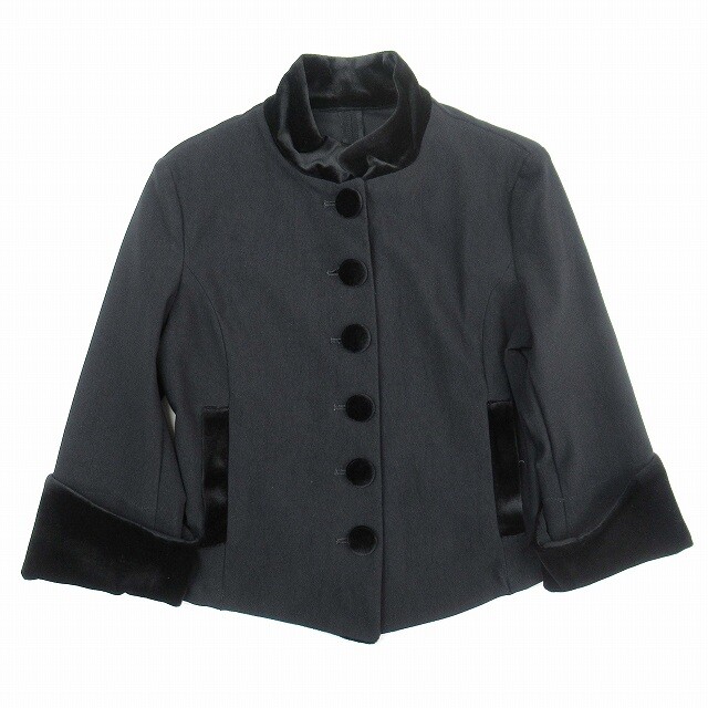 Bajra Stretch Jersey Fabric Velvet Jacket 3/4 Sleeve Switching Blouson 1 Ladies