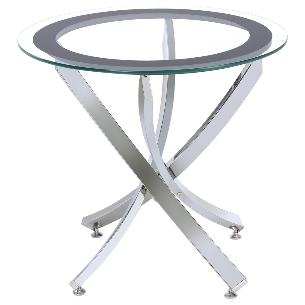Coaster 702587 Glass Top Side Table - Chrome