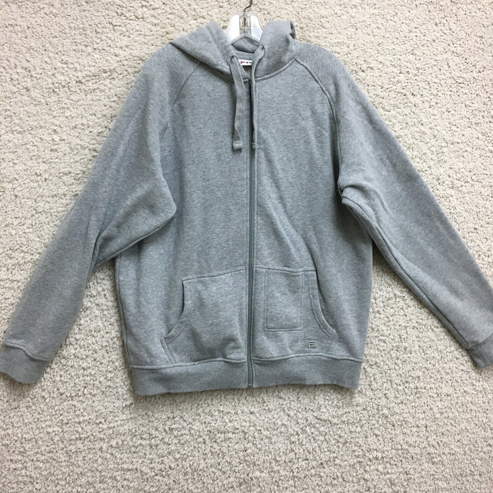 Fila Hoodie Large Adult Gray Full Zip Sweatshirt Pockets Casual Logo Mens L