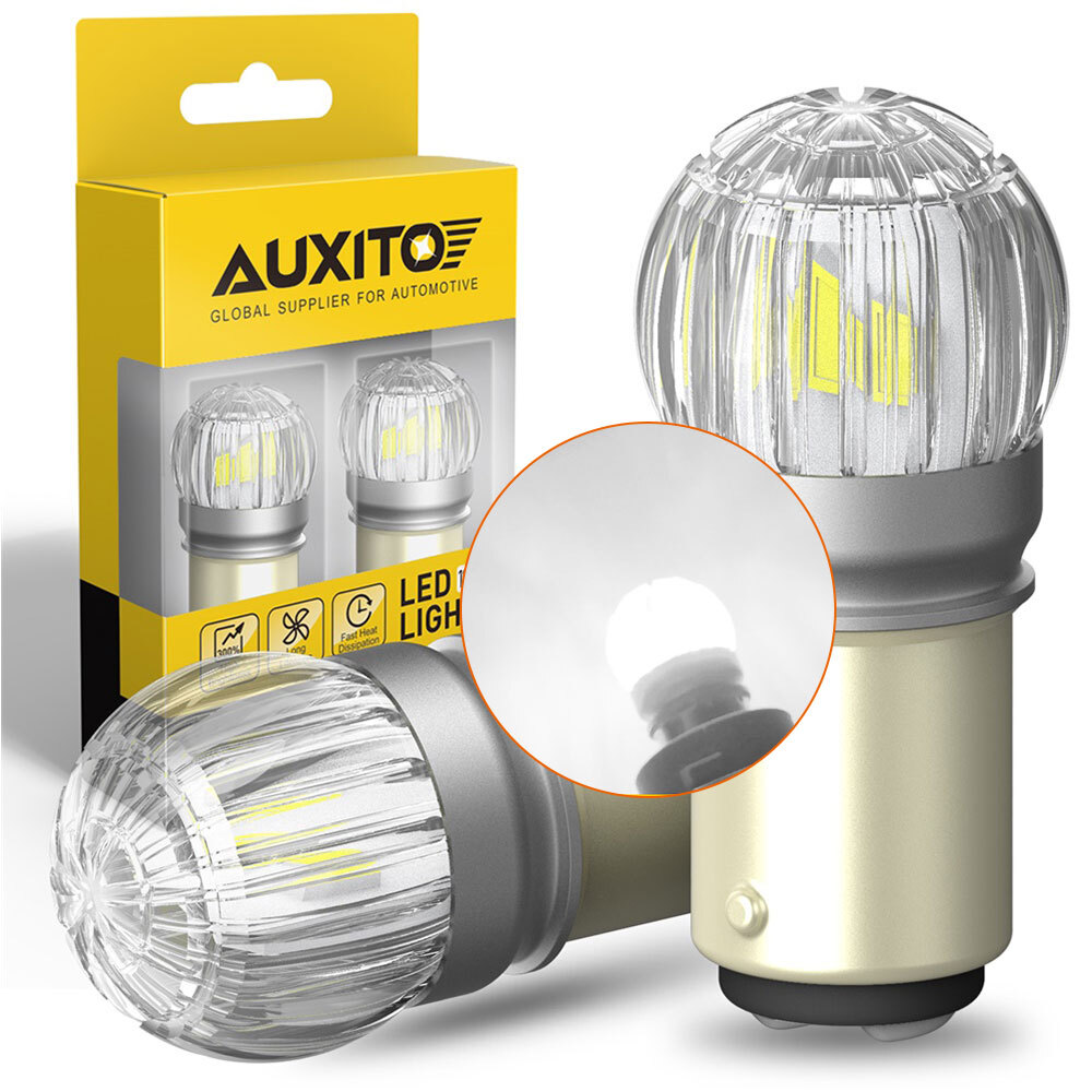 2x AUXITO LED 1157 2057 P21/4W Signal Turn Brake Tail Light Lamp 7225 White A27