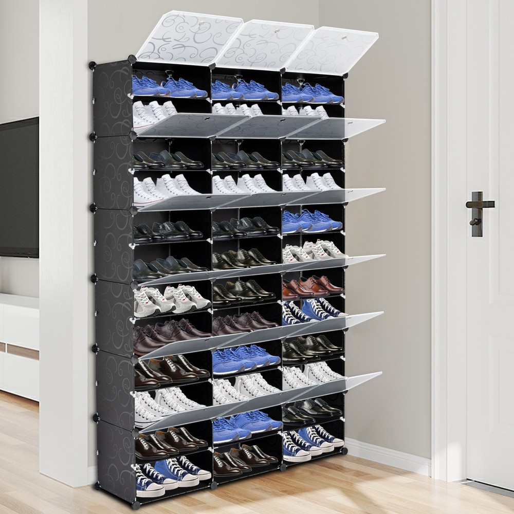 12-Tier Shoe Rack Organizer with 72 Pairs Storage 36 Grids Tower Shelf