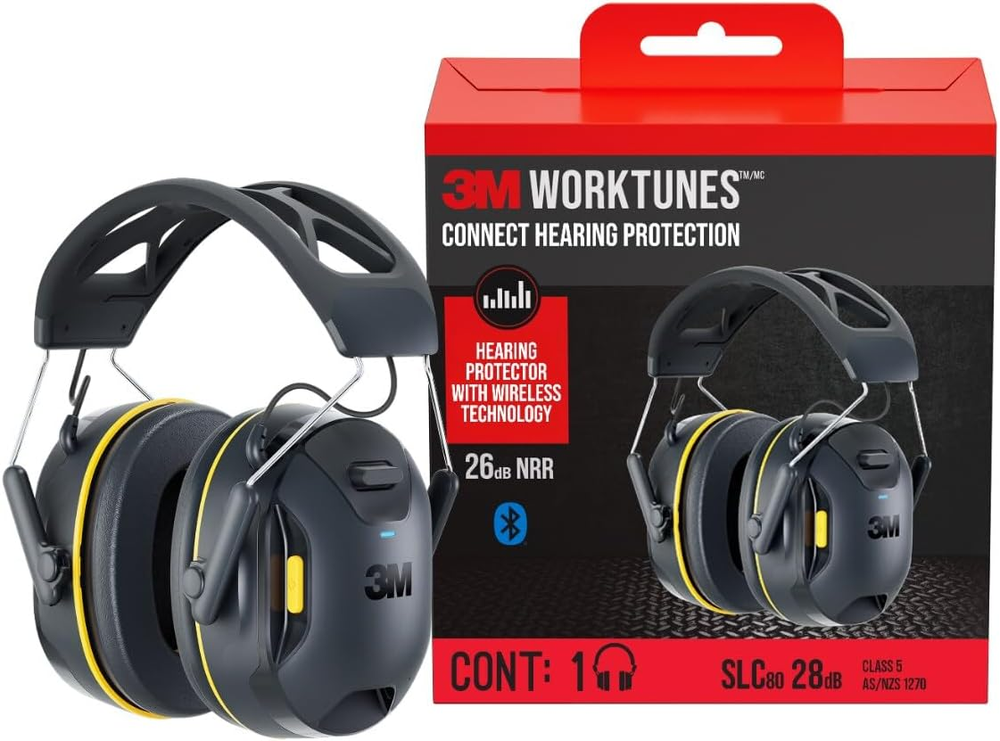 3M Worktunes Connect Wireless Hearing Protector with Bluetooth Technology, Bluet