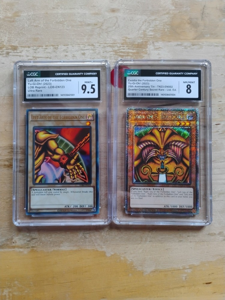 Yu-Gi-Oh TCG Exodia Left Arm TN23-EN002 LOB-EN123 CGC 8 & 9.5 Graded Card