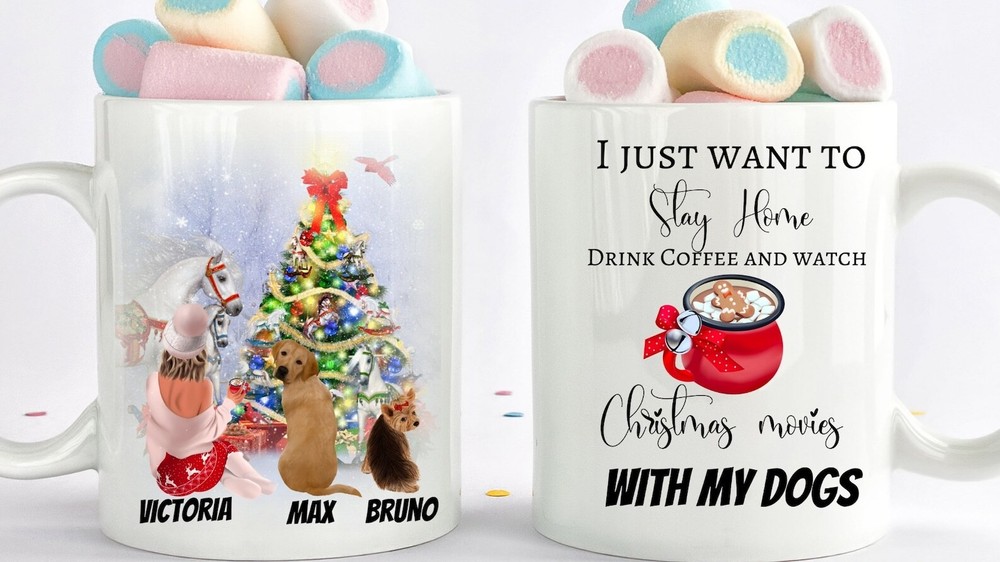 Custom Christmas Dog Mom Mug for Pet Lovers - Cute Dog-Themed Gift Idea  