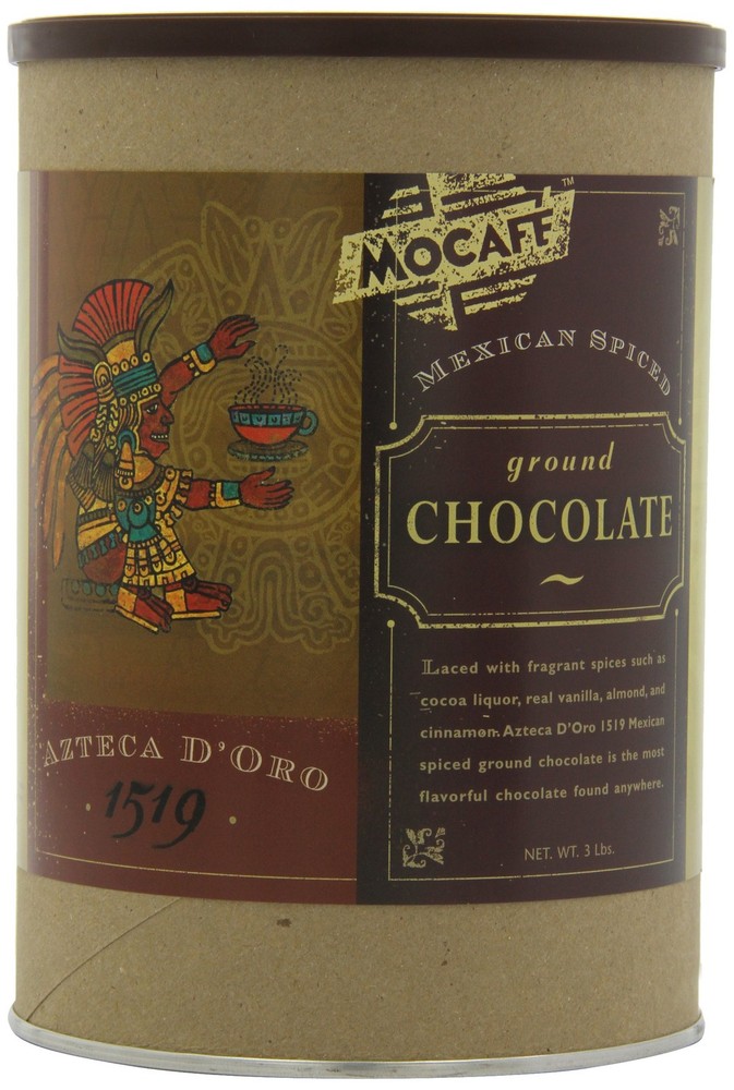 MOCAFE Azteca D'Oro 1519 Mexican Spiced Ground Chocolate, 3-Pound Tins (Pack of