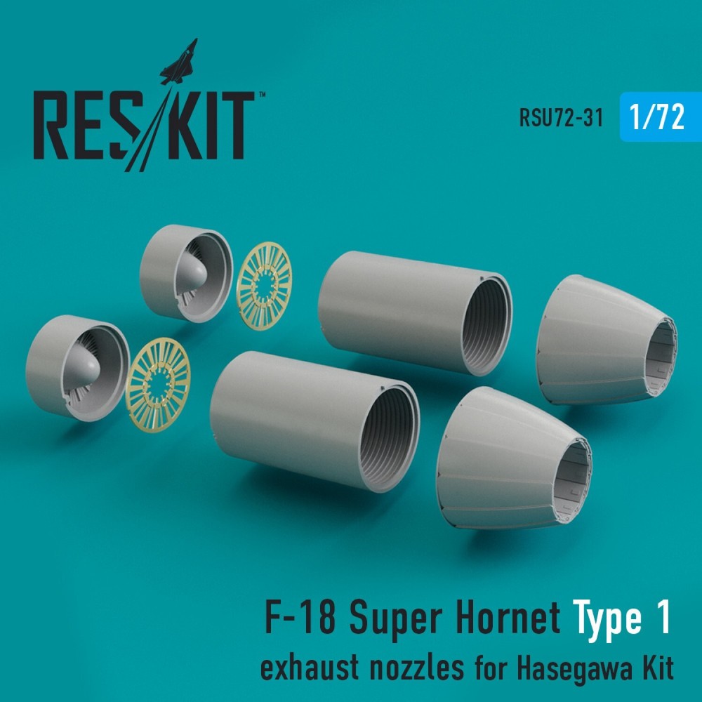 1:72 ResKit RSU72-0031 F/A-18 Super Hornet Type1 Nozzles for Hasegawa