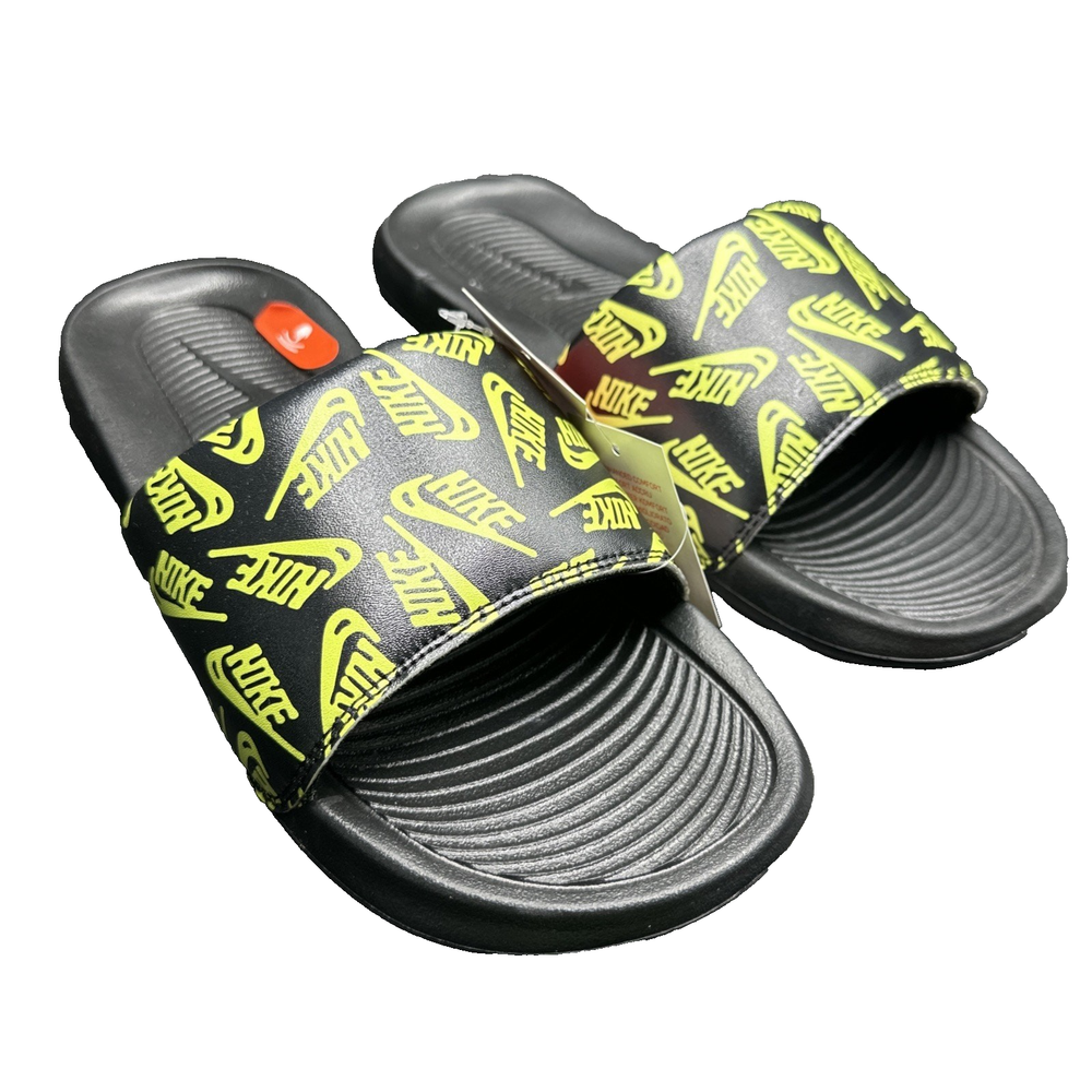 Nike Victori One Print Slide Sandals CN9678-010 Black Men's Size 8 New