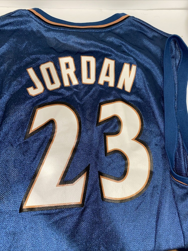 Michael Jordan #23 Jersey Large XL Blue Washington Wizards Vintage Reebok NBA