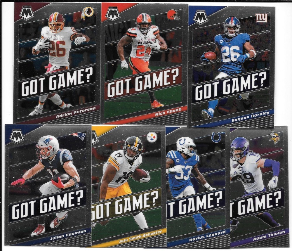 SAQUON BARKLEY NICK CHUBB ADRIAN PETERSON LOT 2020 PANINI MOSAIC GOT GAME? SET