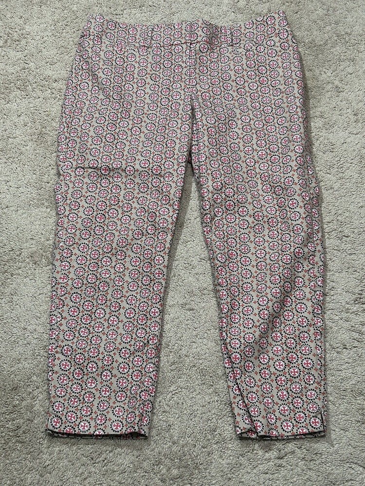 Women's Loft Julie Style Tapered Dress Pants Size 10 Colorful Print