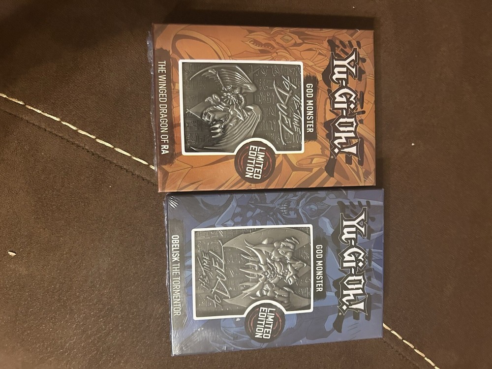 Obelisk The Tormentor and Winged Dragon of Ra LE Metal God Cards YuGiOh