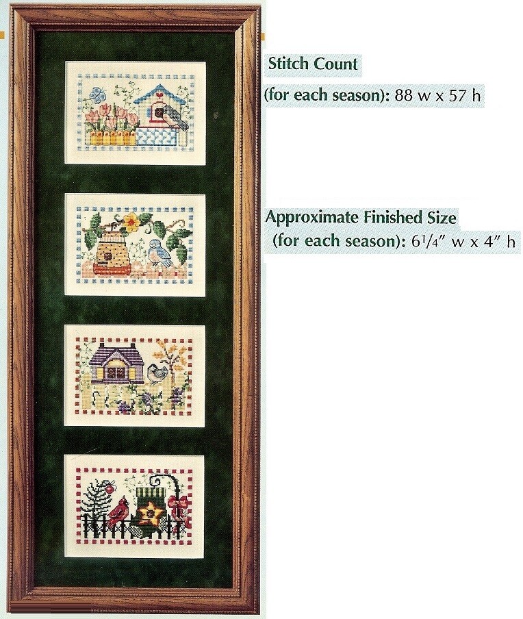 SEASONAL BIRDHOUSES  -  CROSS STITCH PATTERN ONLY HM - WYA-image