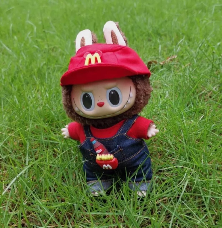 POP MART LABUBU Monsters Plush Doll Outfit Set with Hat and Suspenders