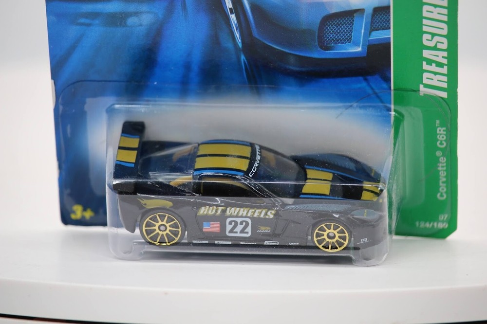 Treasure Hunts 4/12 Hot Wheels CORVETTE C6R Black w/Gold 10 Spoke #124