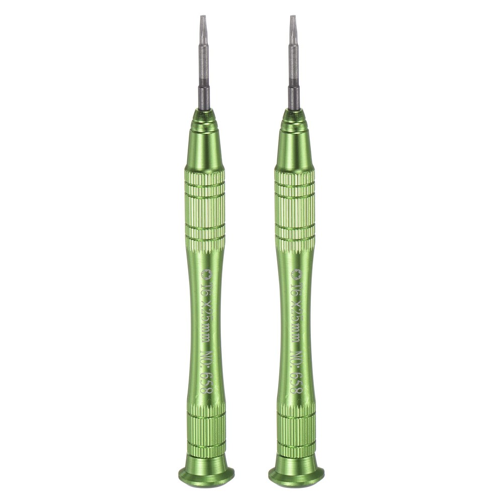 2PCS T6 Magnetic Torx Screwdriver Set with Green Non-Slip Grip
