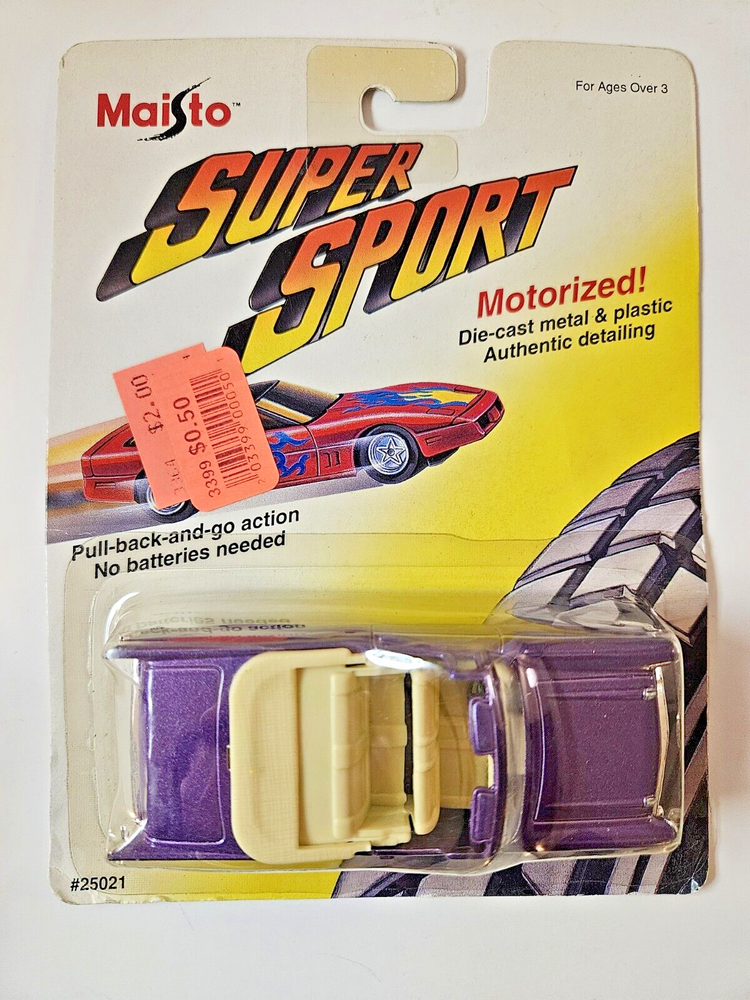 1992 Maisto Super Sport Pull Back Motorized Die-Cast Car Sealed New