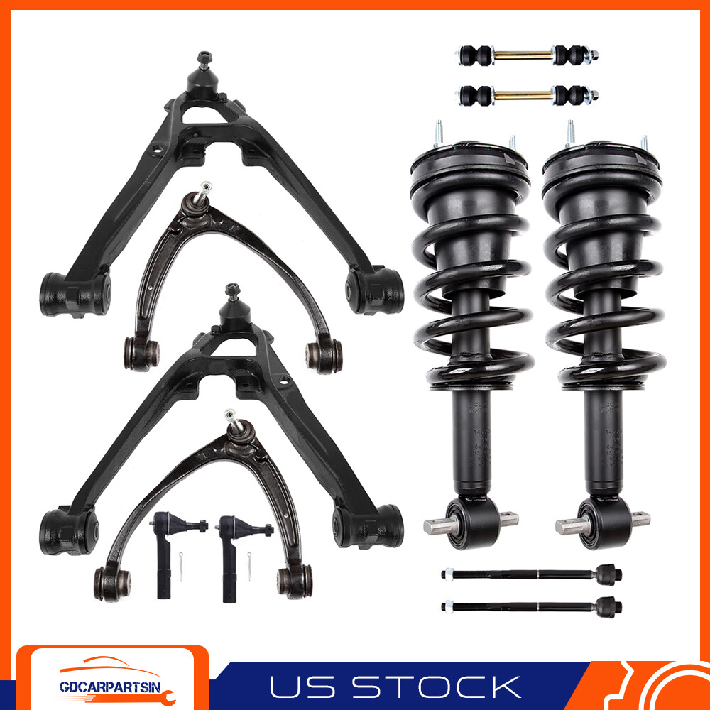 08-13 Silverado Sierra 1500 Front Suspension Kit – Struts, Control Arms, Tie Rods, Sway Bar (12pc)