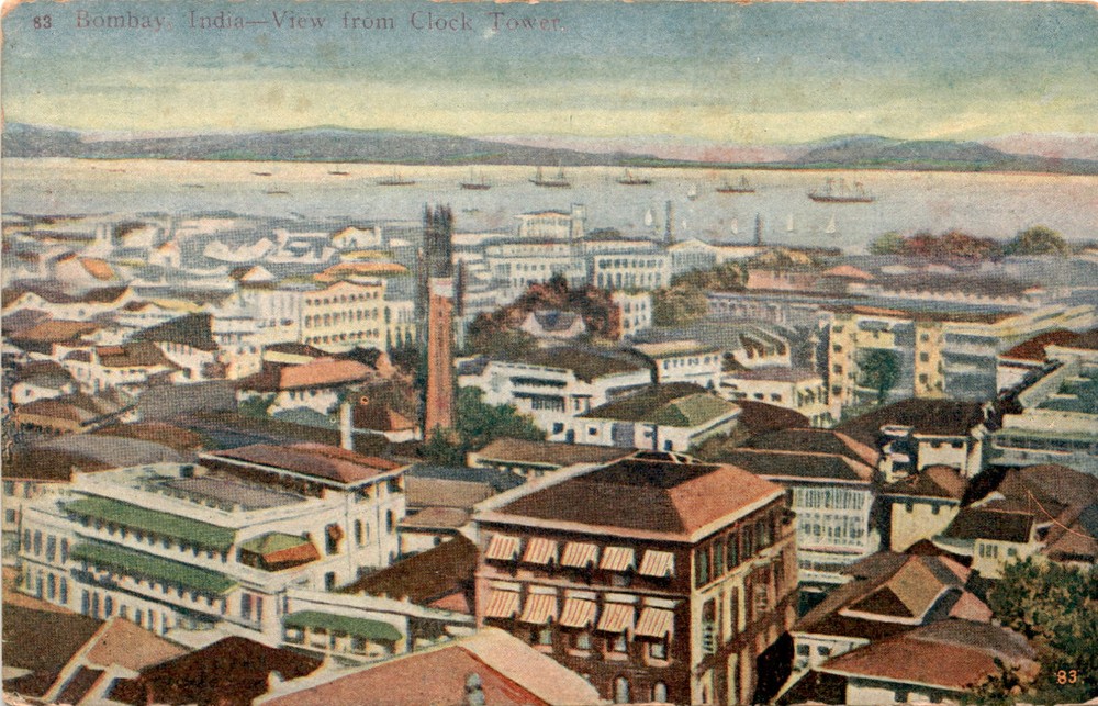 VIEW FROM CLOCK TOWER, BOMBAY, INDIA. Postcard