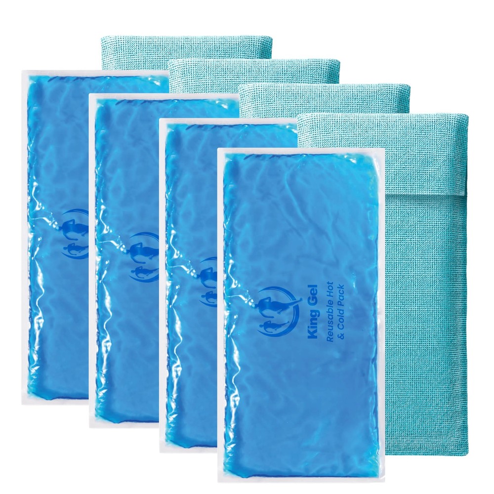 4PK Reusable Flexible Gel Ice Packs for Injuries & Pain Relief Cold Compress Therapy