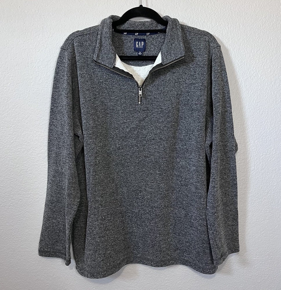 Gap mens quarter-zip pullover sweater size medium in heathered green