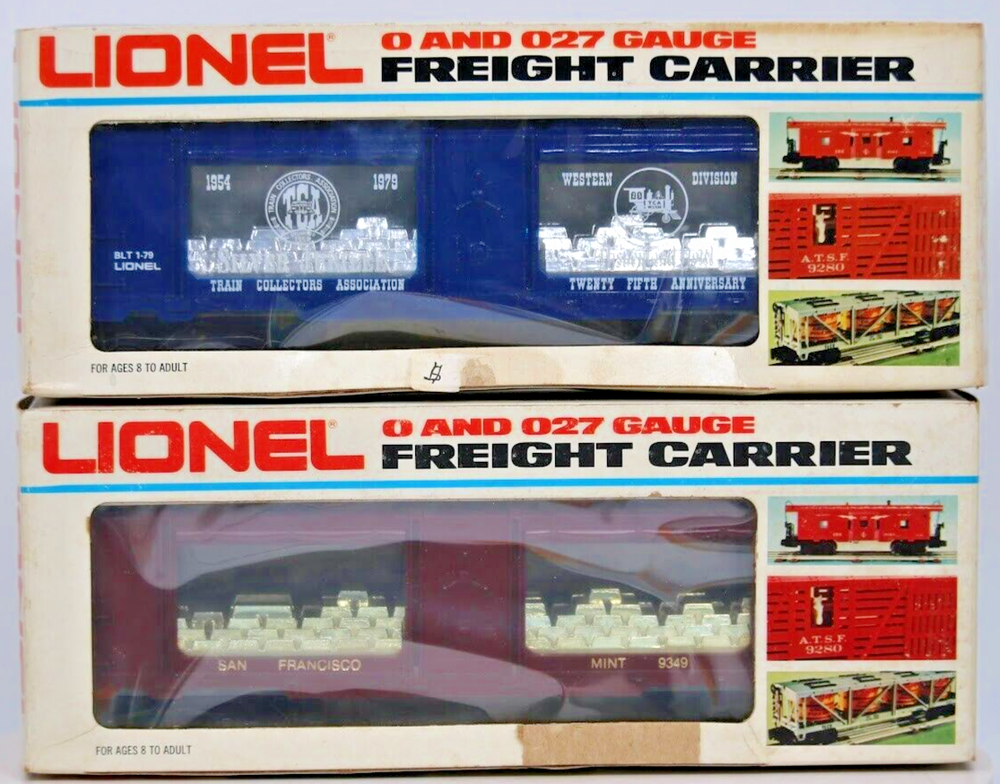 Lionel 6-9349 O Gauge Gold Bullion & Lionel 6-9319 O Gauge TCA-1979 Silver Car