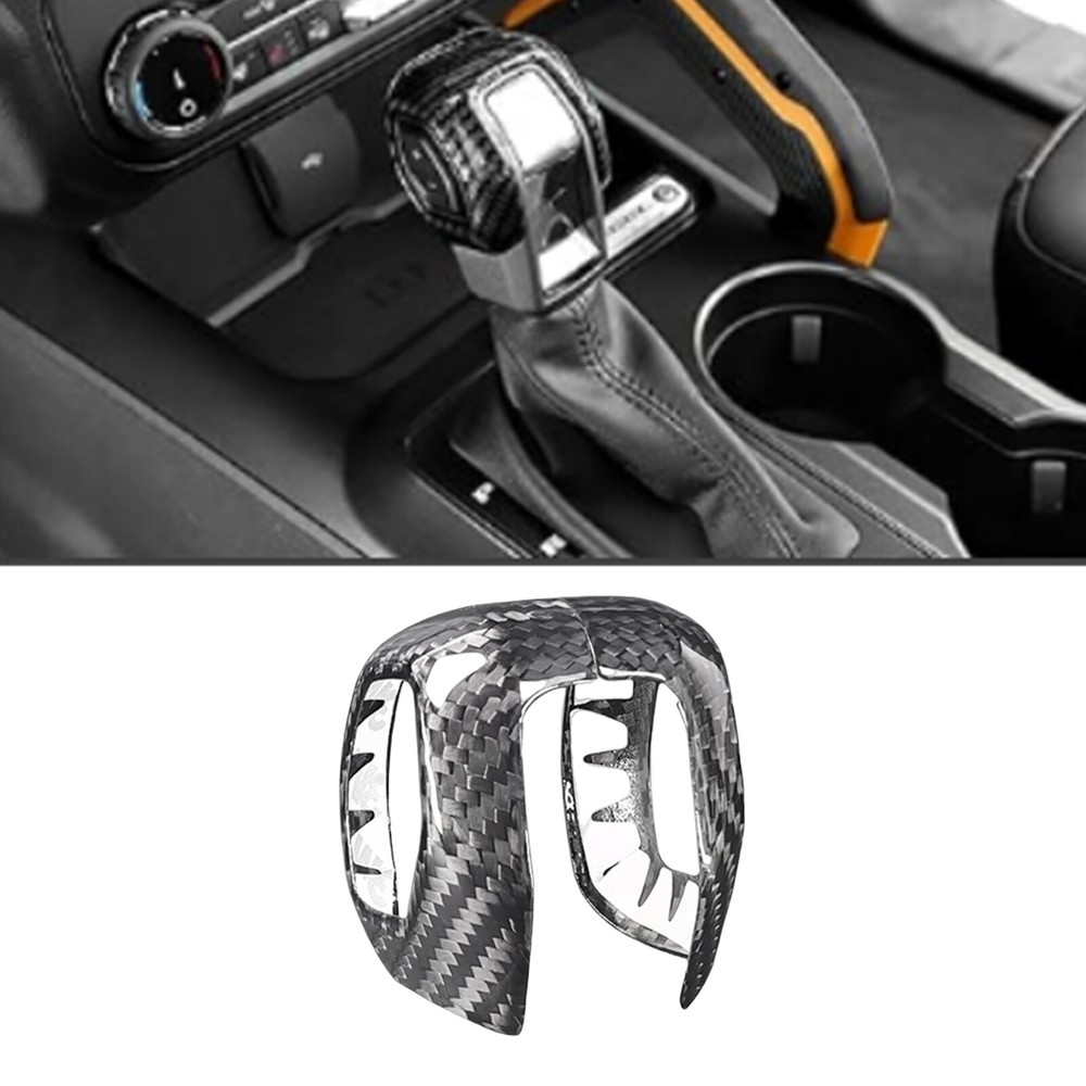 Carbon Fiber Car Inner Gear Shift Knob Handle Trim Cover For Ford Bronco 2021-23