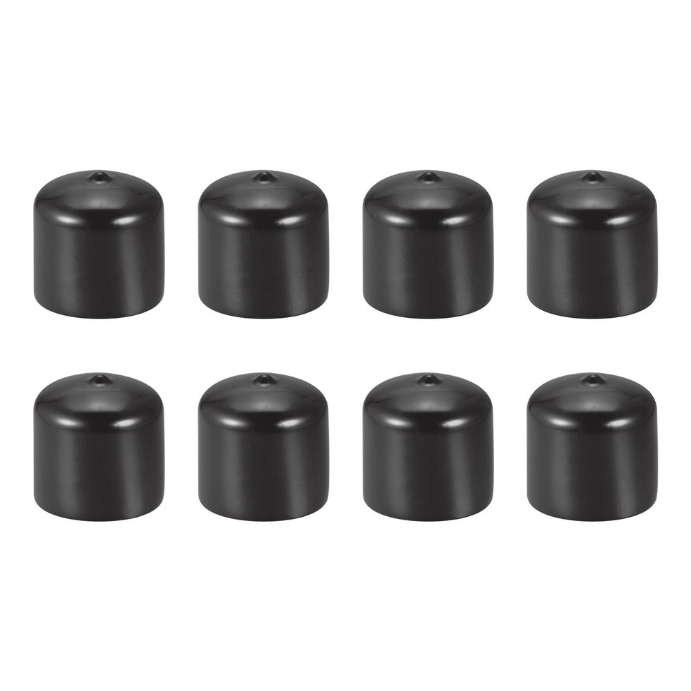 42mm ID Black Rubber Screw Thread End Cap Cover for Bolts 8Pack