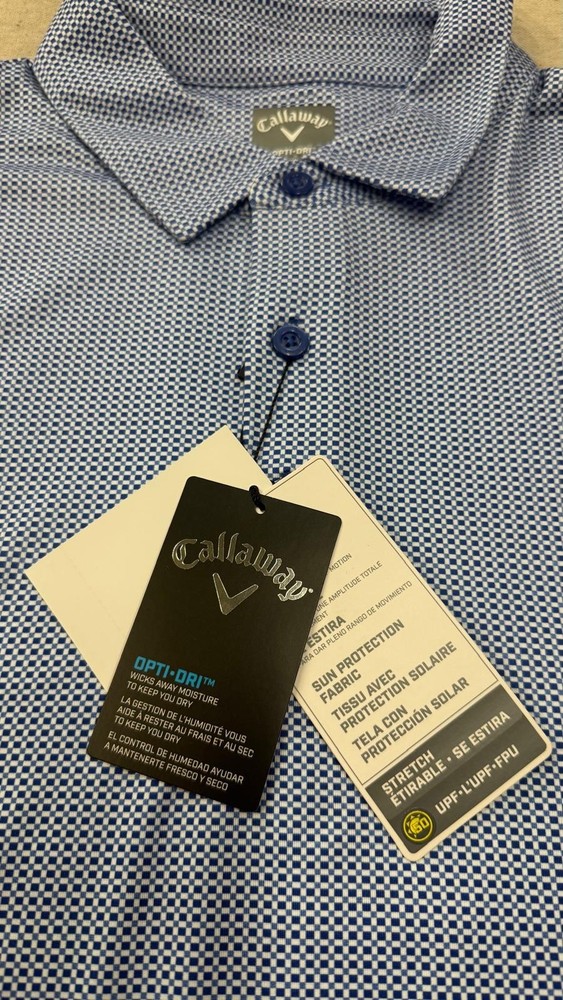 Callaway Men's Opti-Dri Blue Golf Polo Size XL Short Sleeve Lightweight