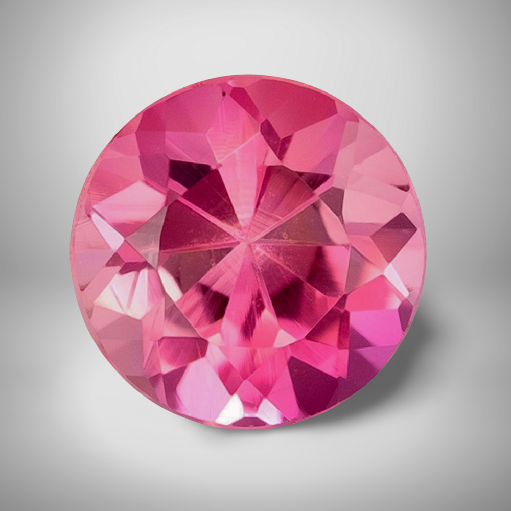 Pink Tourmaline Round Cut Gemstone 2.1 Cts - 9 mm Calibrated Loose Gem
