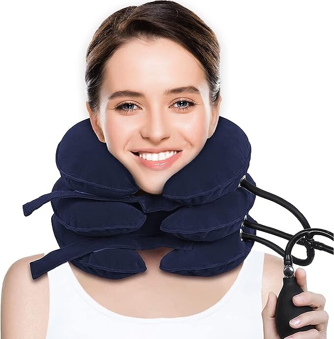 Cervical Neck Traction Device for Neck Pain Relief-Inflatable-Neck Pillow