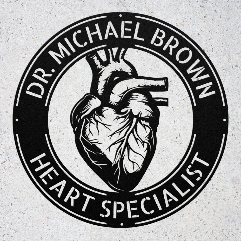Personalized Cardiology Metal Sign Medical Office Wall Art Professional Gift