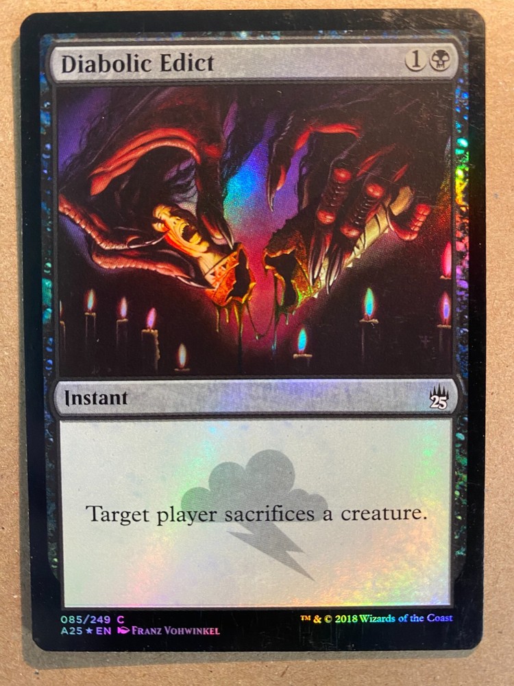 MTG 1x FOIL Diabolic Edict Masters 25 Pauper M25 Magic the Gathering Card x1 NM
