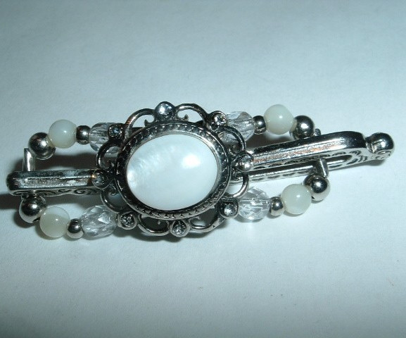 X Small Lilla Rose Flexi Hair Clip White Mother of Pearl New w Tag