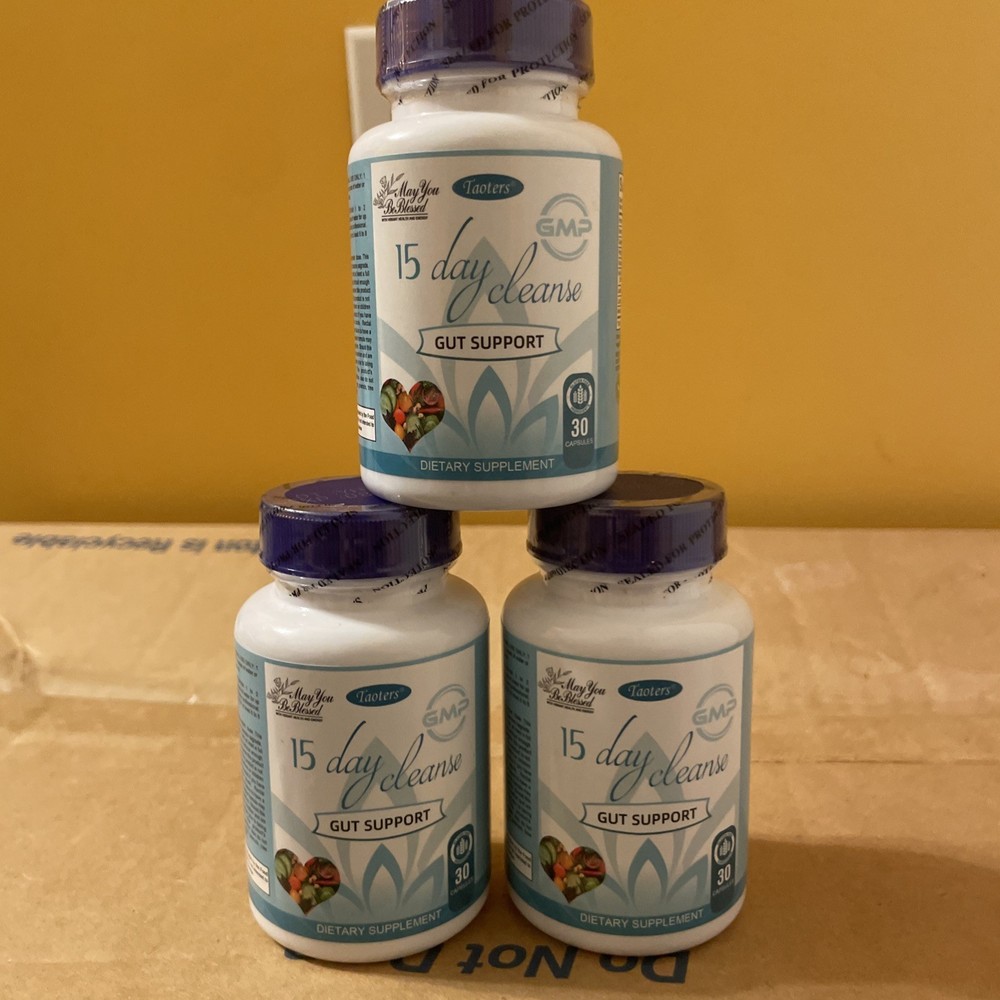 3 pack- GMP  15-Day Detox Cleanse Gut & Colon Support 30 Caps Exp 08/2026 New