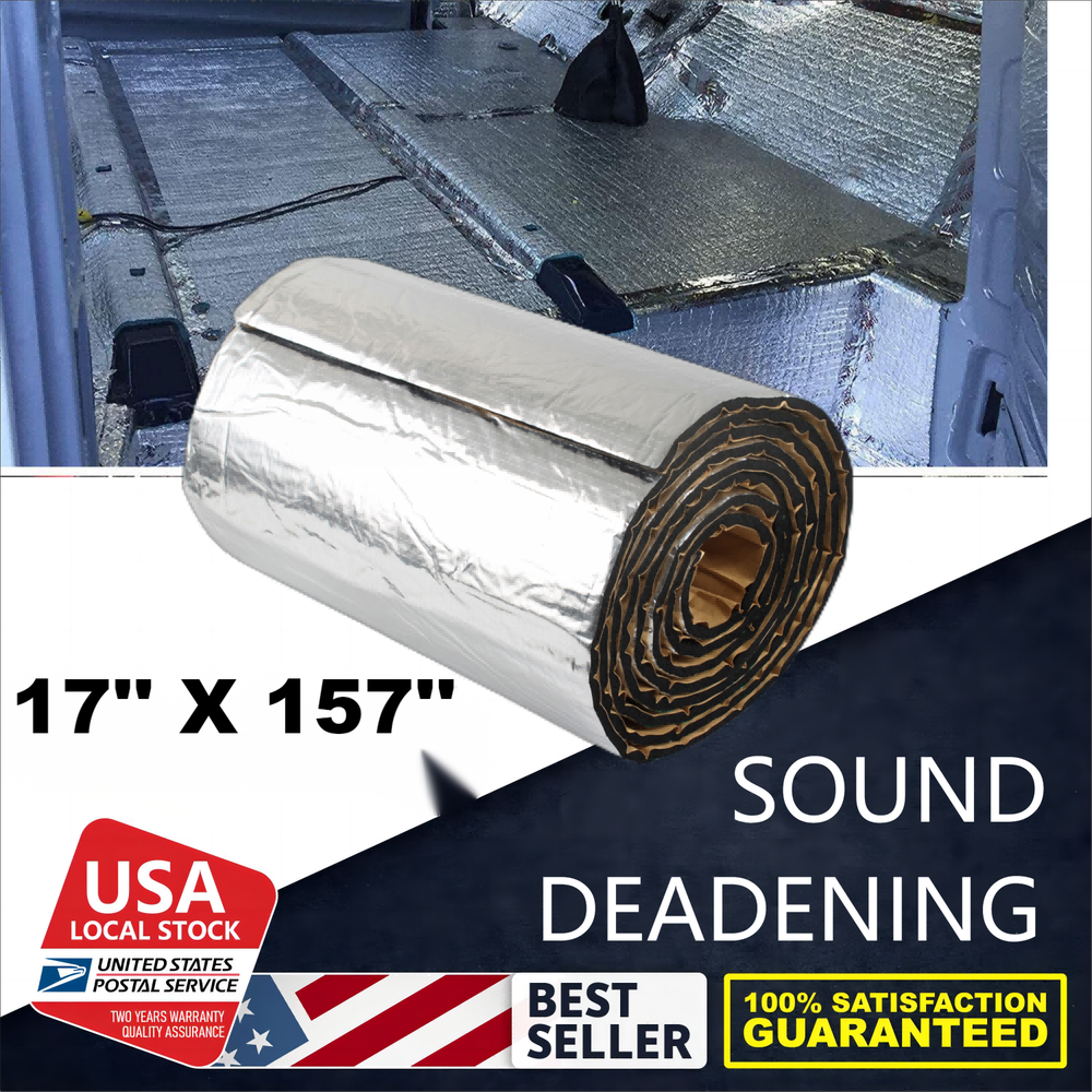 Aluminum & Foam 400cm X 42cm Car Truck Sound Deadener Insulation Mat Replacement