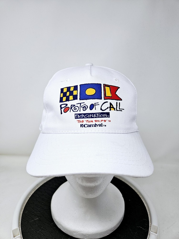 VTG Carnival Destiny Ports of Call Hat Cruise Ship Flags Cruising Fun Ships 90s