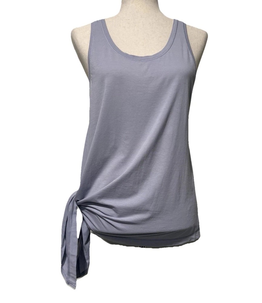 Lululemon To The Point Tank Top 8 Purple Pima Cotton Side Tie Athleisure Preppy