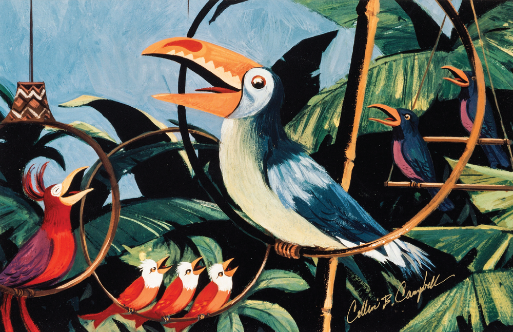 Disney Enchanted Tiki Room 13x19 Satin Art Print Poster