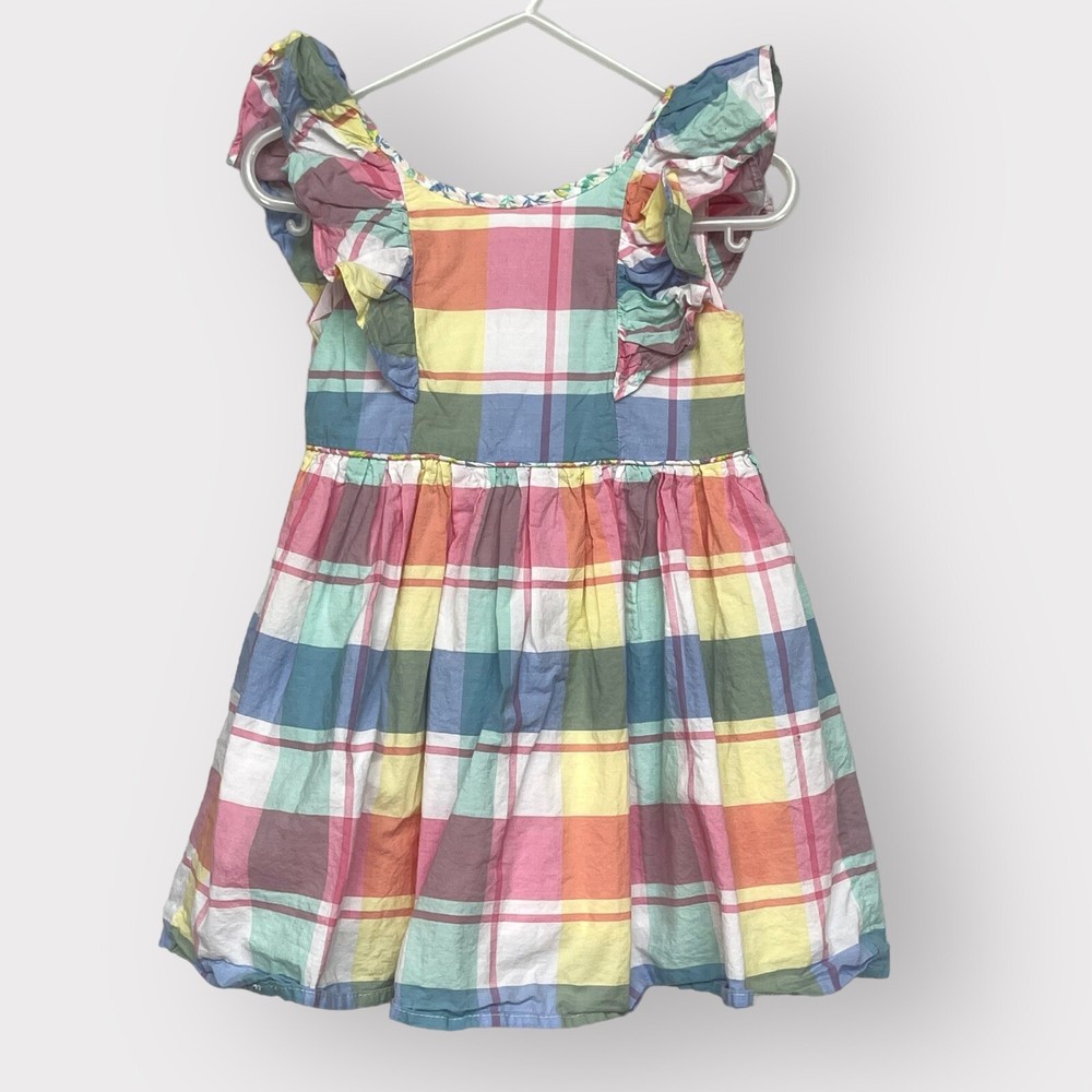 Tommy Bahama Fit & Flare Dress Baby Girl Size 2T Multicolor Plaid Lined S30