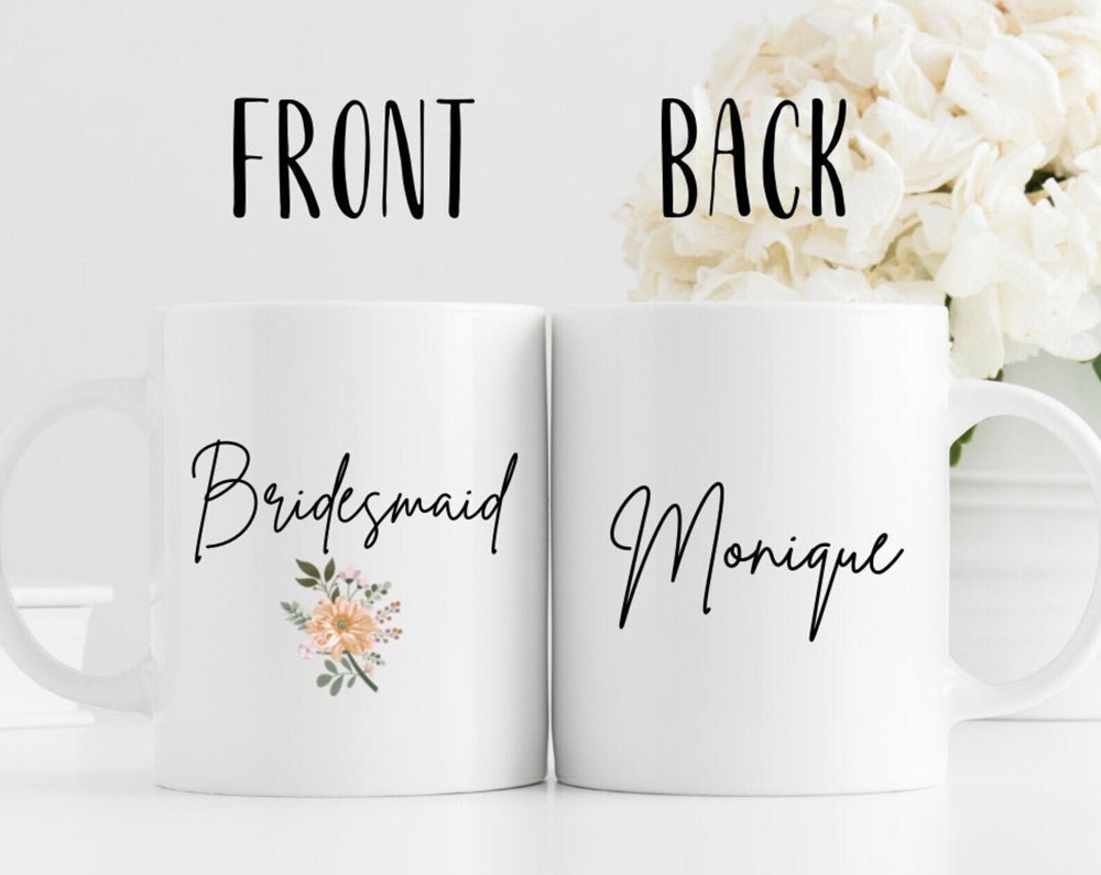 Custom Bridesmaid Coffee Mug Personalized Wedding Gift