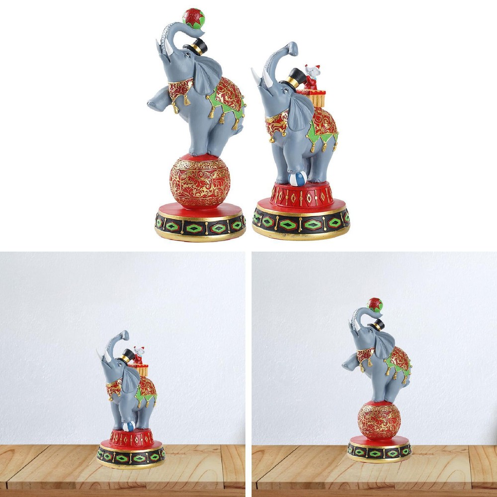 Elephant Statue Resin Decorative Figurine for Table Centerpiece Desk Cabinet