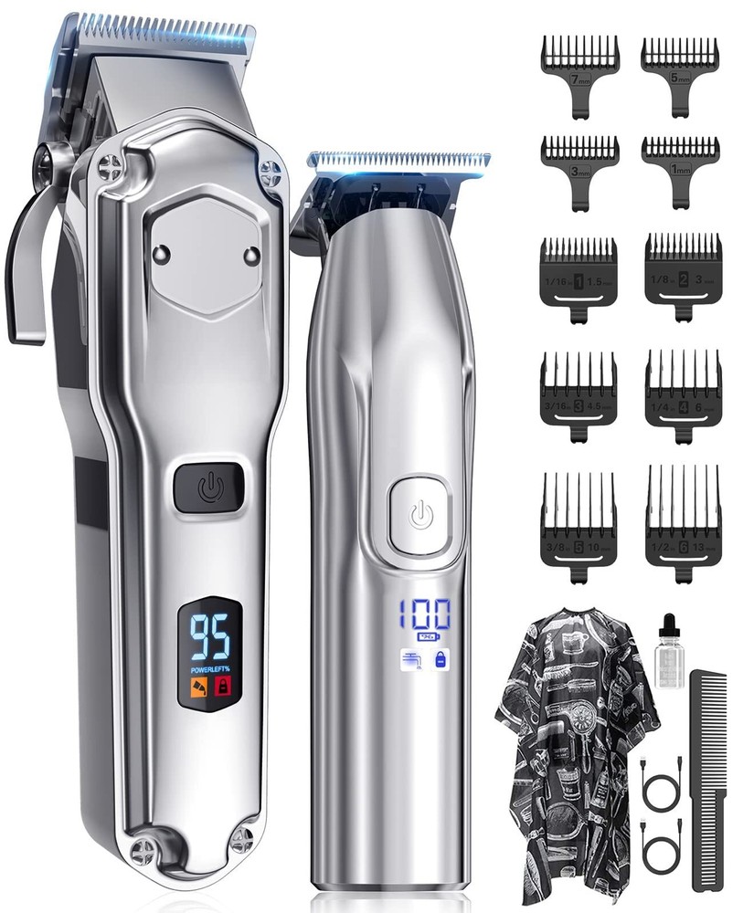 Cordless Hair Clippers and Trimmers Set for Men Barber Grooming
