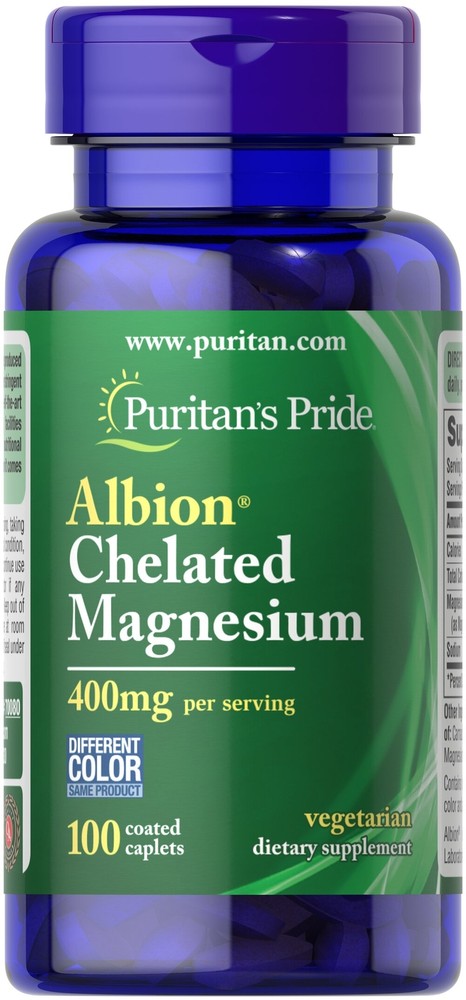 Puritan's Pride Albion Chelated Magnesium 400 mg - 100 Caplets