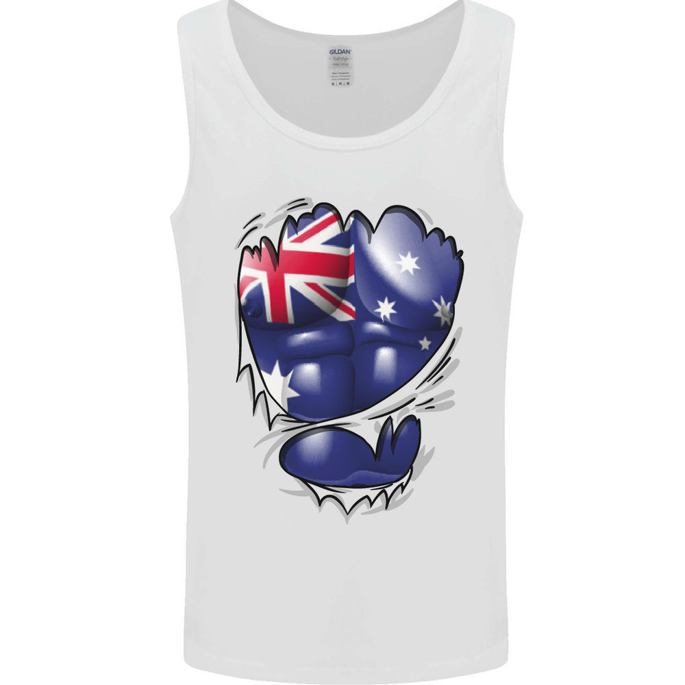 Gym Australian Flag Muscles Australia Mens Vest Tank Top