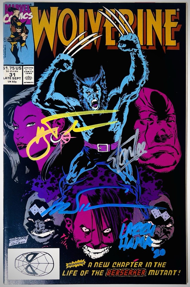 Wolverine #31 1990 Signed By Stan Lee Hugh Jackman Silvestri Larry Hama RARE NM