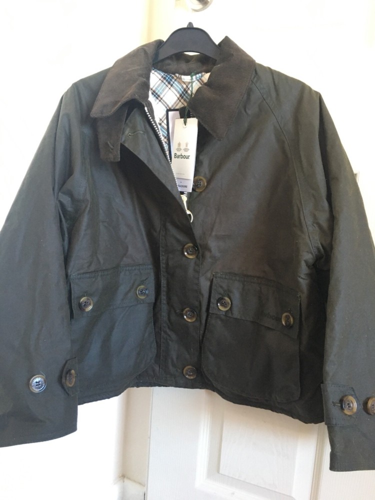 BNWT Barbour X Alexa Chung olive blair wax coat jacket size UK 8 BNWT