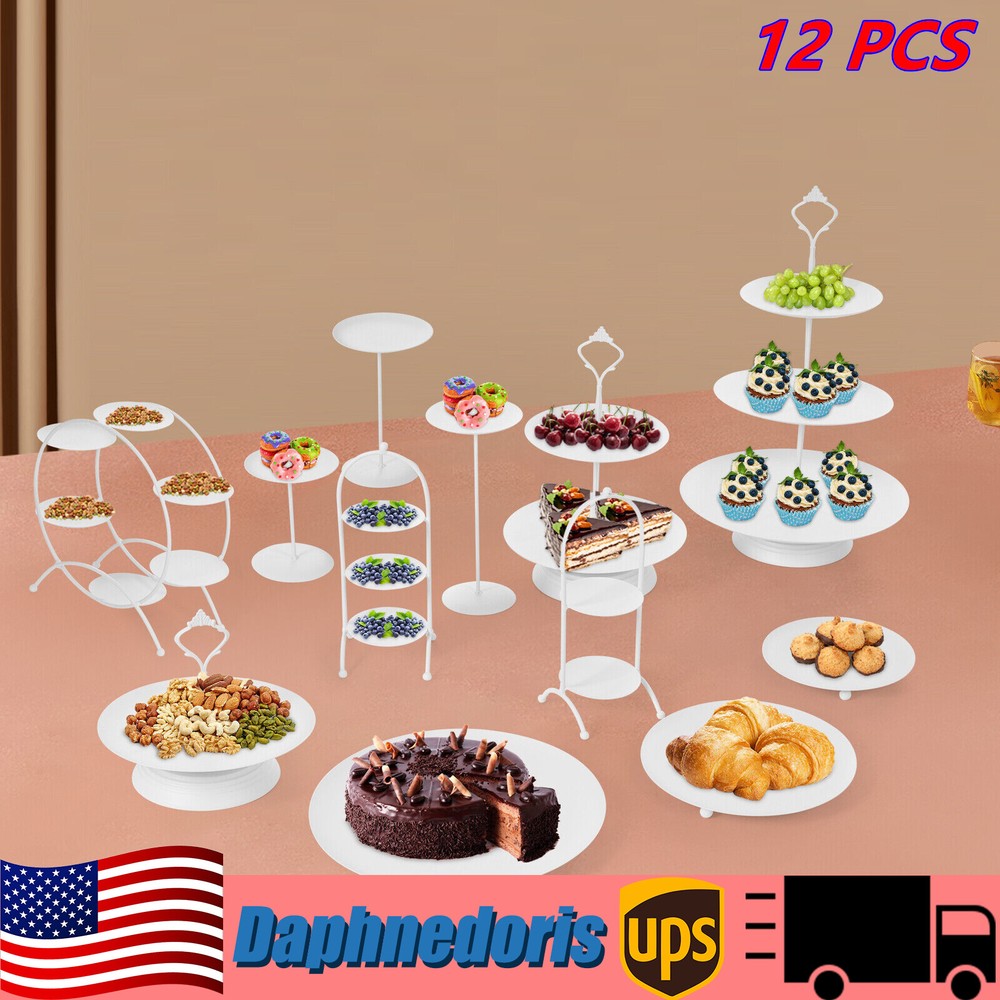 12pcs Round Cupcake Stand for Desserts Snacks Weddings Parties Events  
