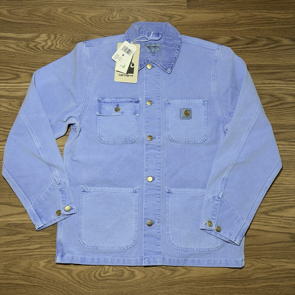 Vintage Carhartt Faded Michigan Button Jacket Size M Icy Water NWT Rare