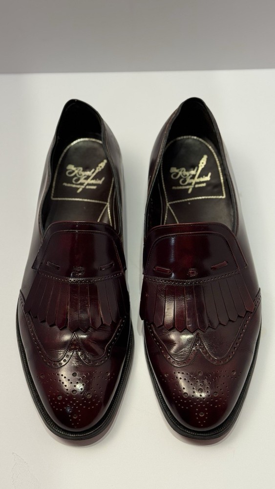Florsheim Royal Imperial Burgundy Leather Wingtip Loafers Size 11D USA**