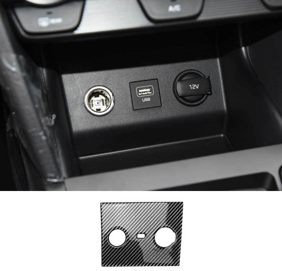 Real Carbon Fiber Console Cigarette Lighter Panel For Hyundai Elantra 17-2018